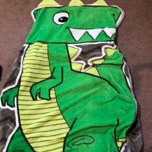 Zippy Sack twin bed Dino Blanket